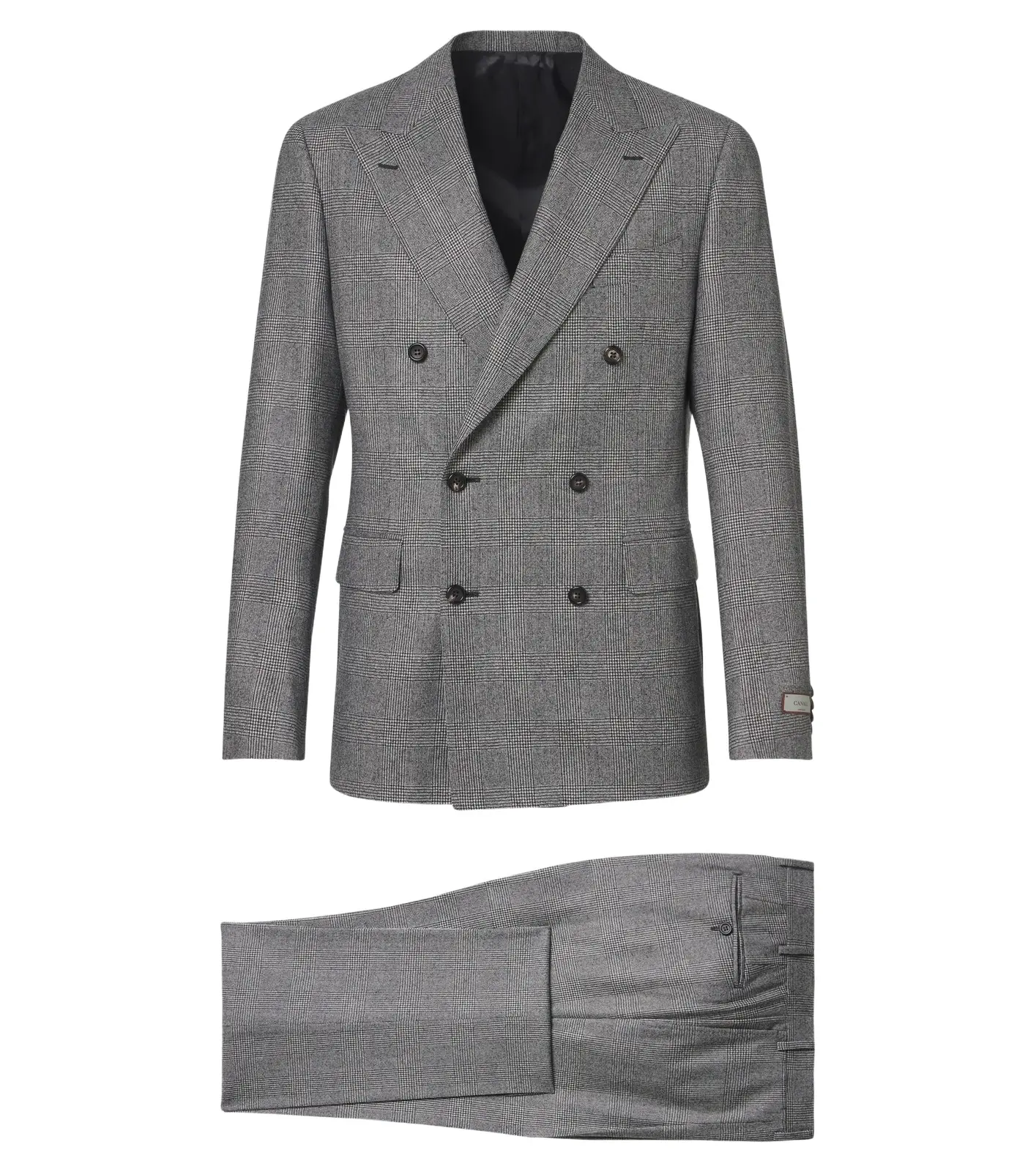 Canali Checked double-breasted wool suit