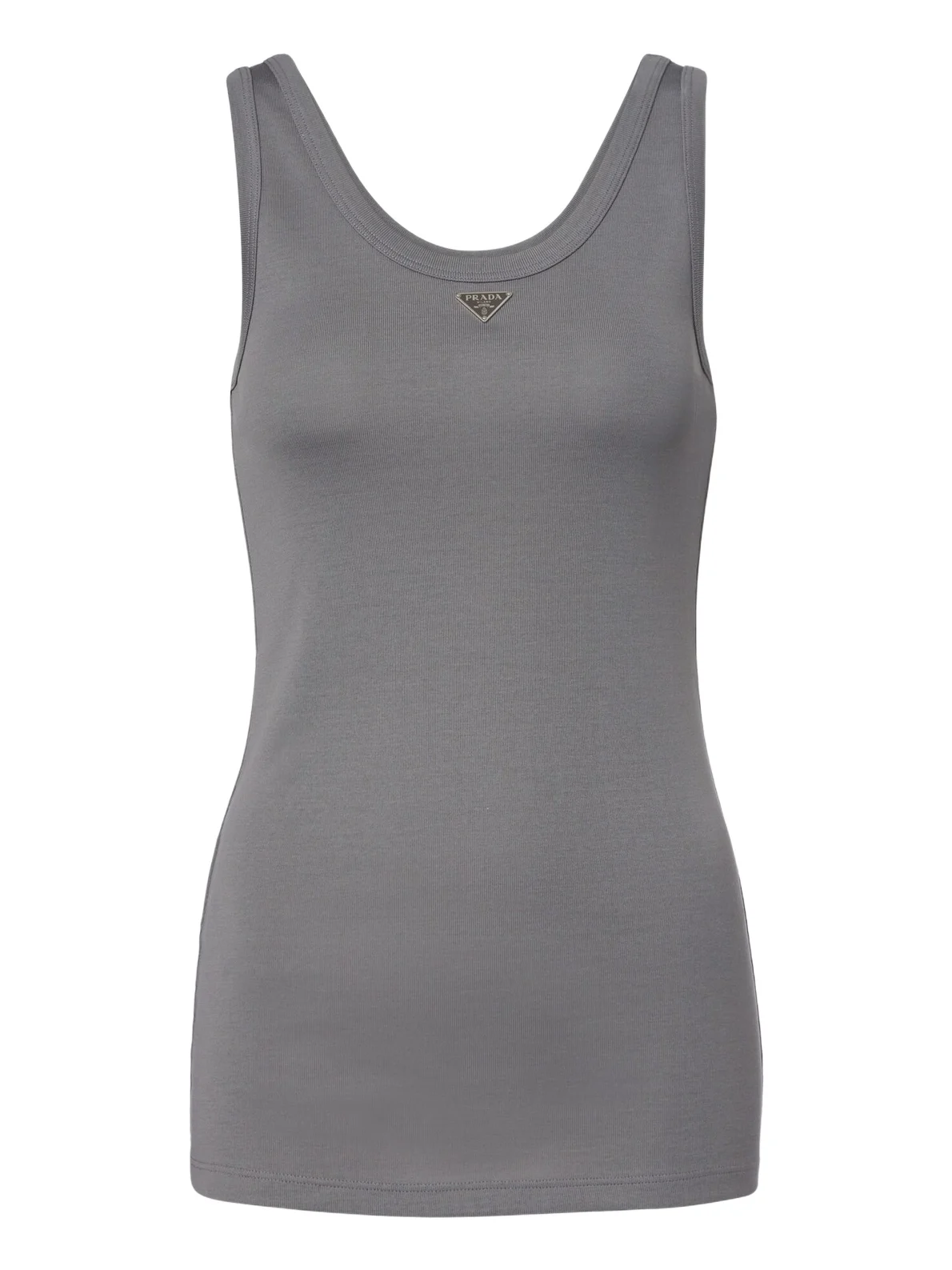 Ribbed-knit cotton tank top