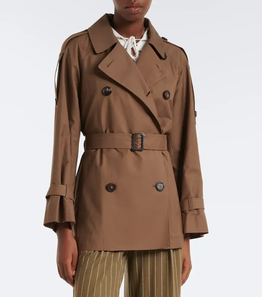 Max Mara Cropped cotton-blend twill trench coat | Thumbnail 2 Max Mara Cropped cotton-blend twill trench coat | Thumbnail 2