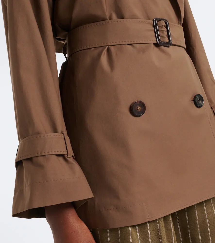 Max Mara Cropped cotton-blend twill trench coat | Thumbnail 4 Max Mara Cropped cotton-blend twill trench coat | Thumbnail 4