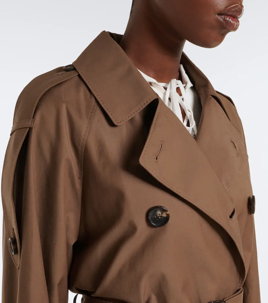 Max Mara Cropped cotton-blend twill trench coat | Thumbnail 6 Max Mara Cropped cotton-blend twill trench coat | Thumbnail 6