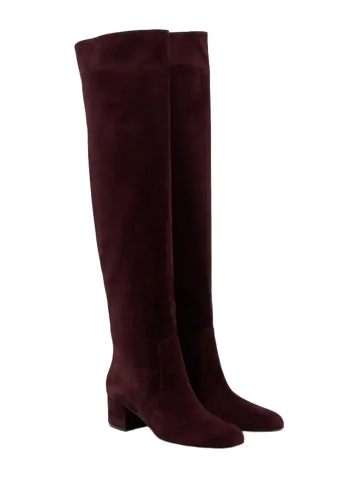 Suede knee-high boots