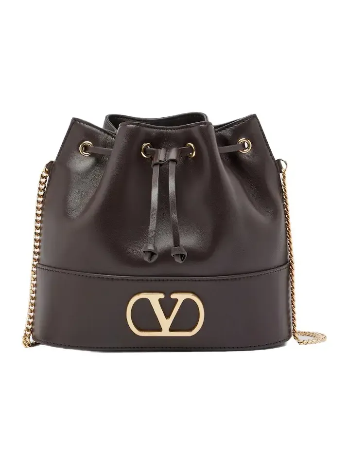 VLogo Mini leather bucket bag
