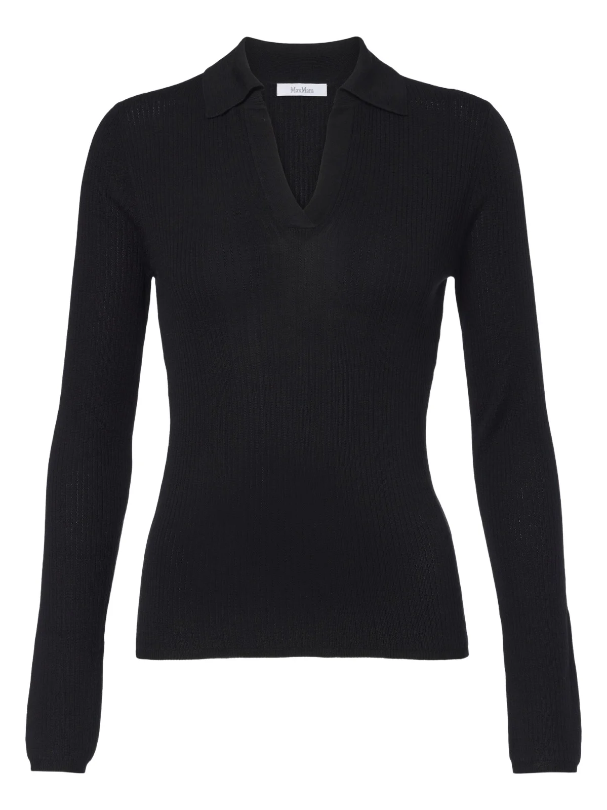 Max Mara Ribbed-knit silk and cashmere polo sweater