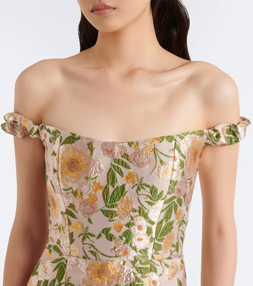 Markarian Off-shoulder floral brocade gown | Thumbnail 3 Markarian Off-shoulder floral brocade gown | Thumbnail 3