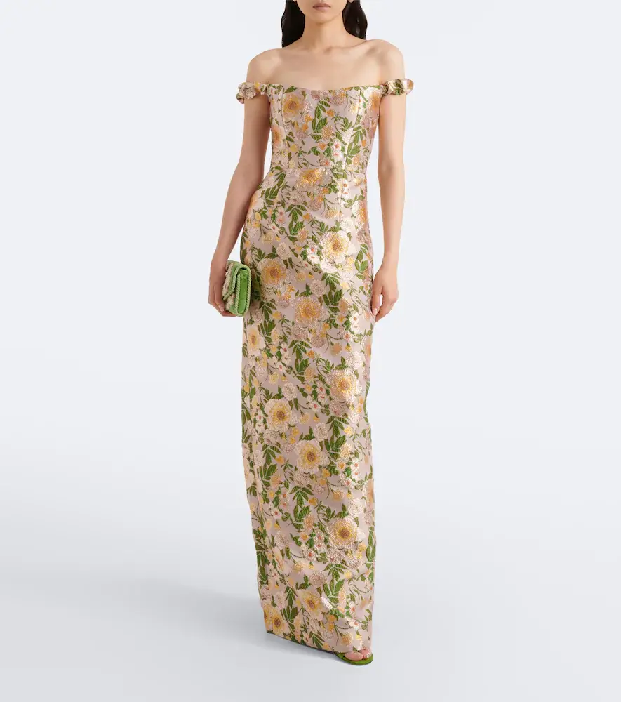 Markarian Off-shoulder floral brocade gown | Thumbnail 5 Markarian Off-shoulder floral brocade gown | Thumbnail 5