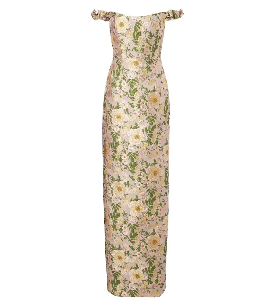 Markarian Off-shoulder floral brocade gown | Image 1 Markarian Off-shoulder floral brocade gown | Image 1