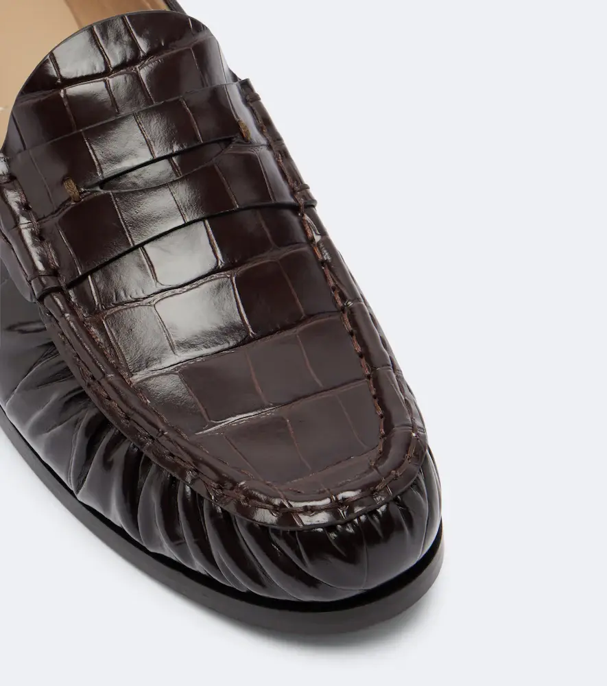 Max Mara Croc-effect leather penny loafers | Thumbnail 2