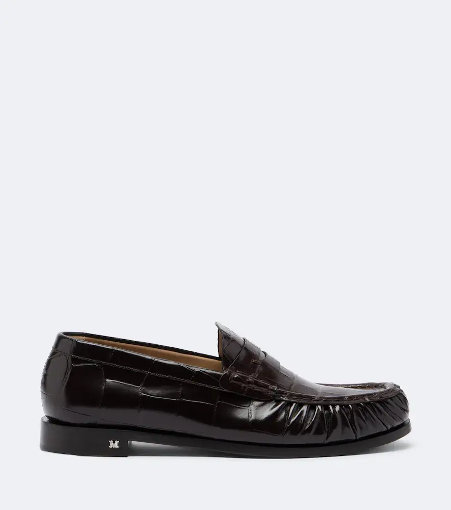 Max Mara Croc-effect leather penny loafers | Thumbnail 3