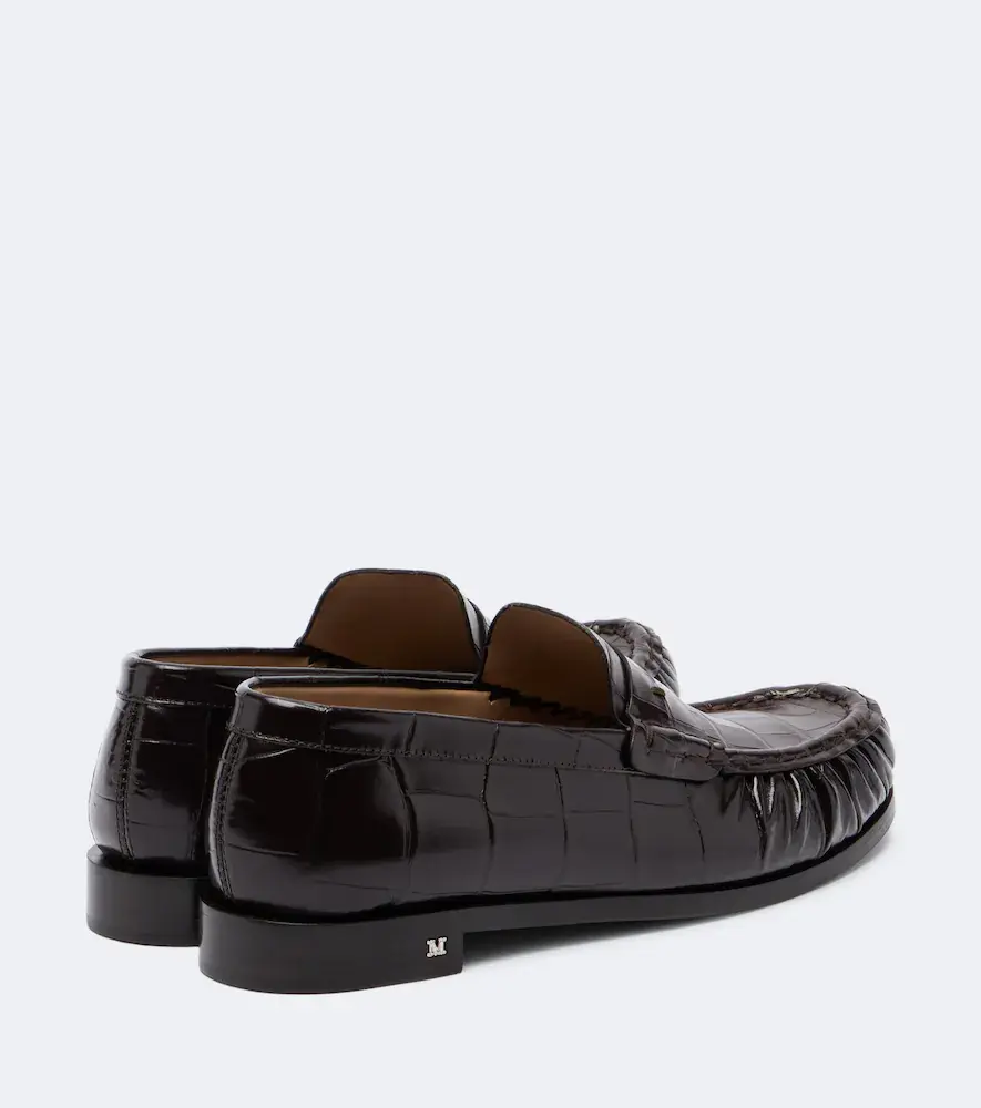 Max Mara Croc-effect leather penny loafers | Thumbnail 4