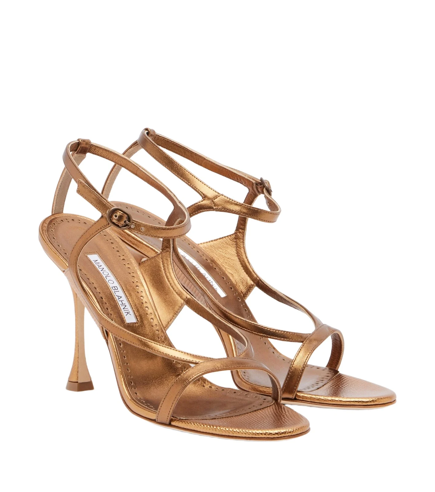 Manolo Blahnik Tibula metallic leather sandals