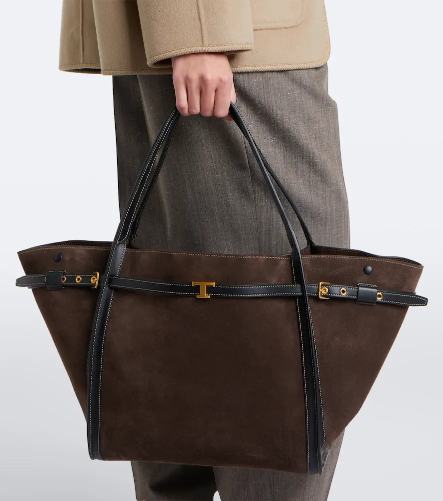 Tod's T Timeless Medium suede tote bag | Thumbnail 6 Tod's T Timeless Medium suede tote bag | Thumbnail 6
