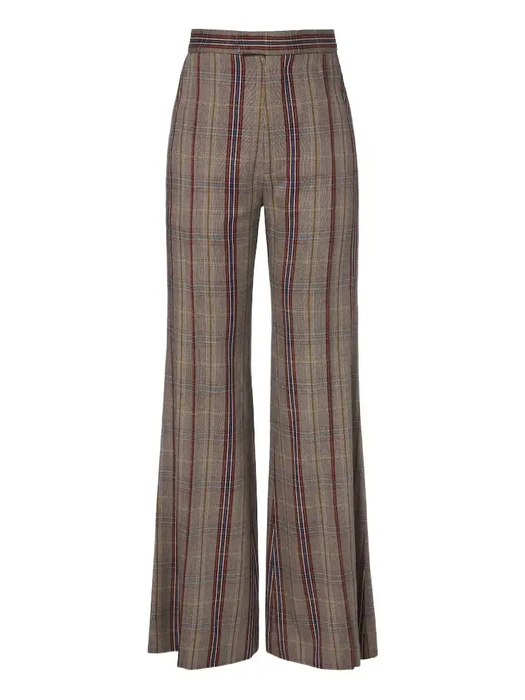 Checked wide-leg pants