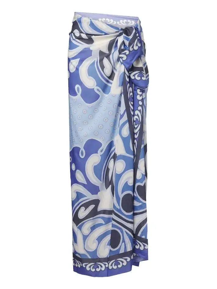 Printed cotton beach cover-up Printed cotton beach cover-up