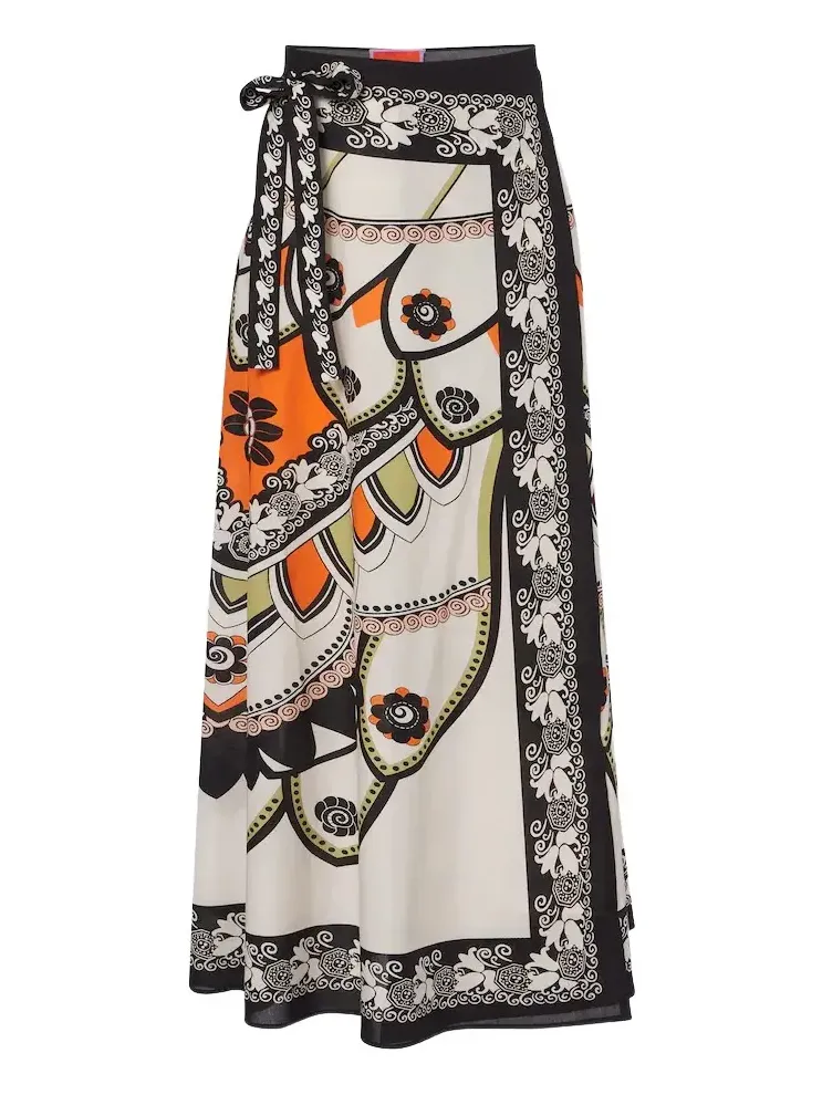 Sarong printed cotton muslin wrap skirt Sarong printed cotton muslin wrap skirt