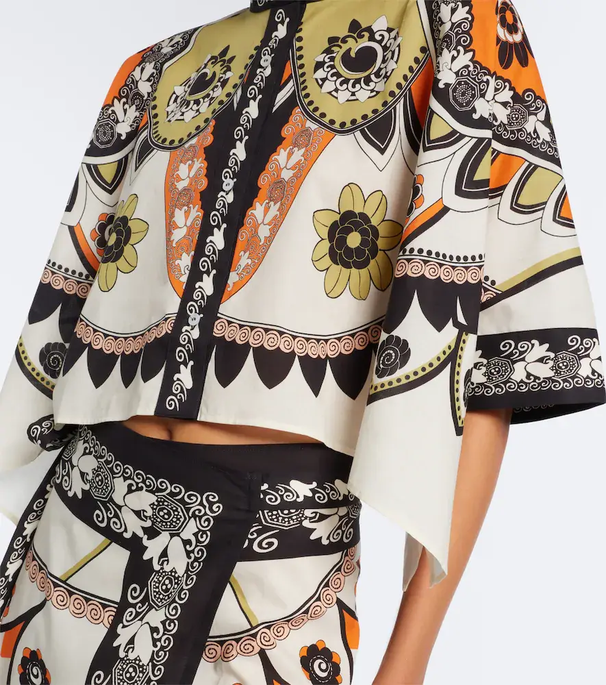 La DoubleJ Foulard printed cropped cotton shirt | Thumbnail 2 La DoubleJ Foulard printed cropped cotton shirt | Thumbnail 2