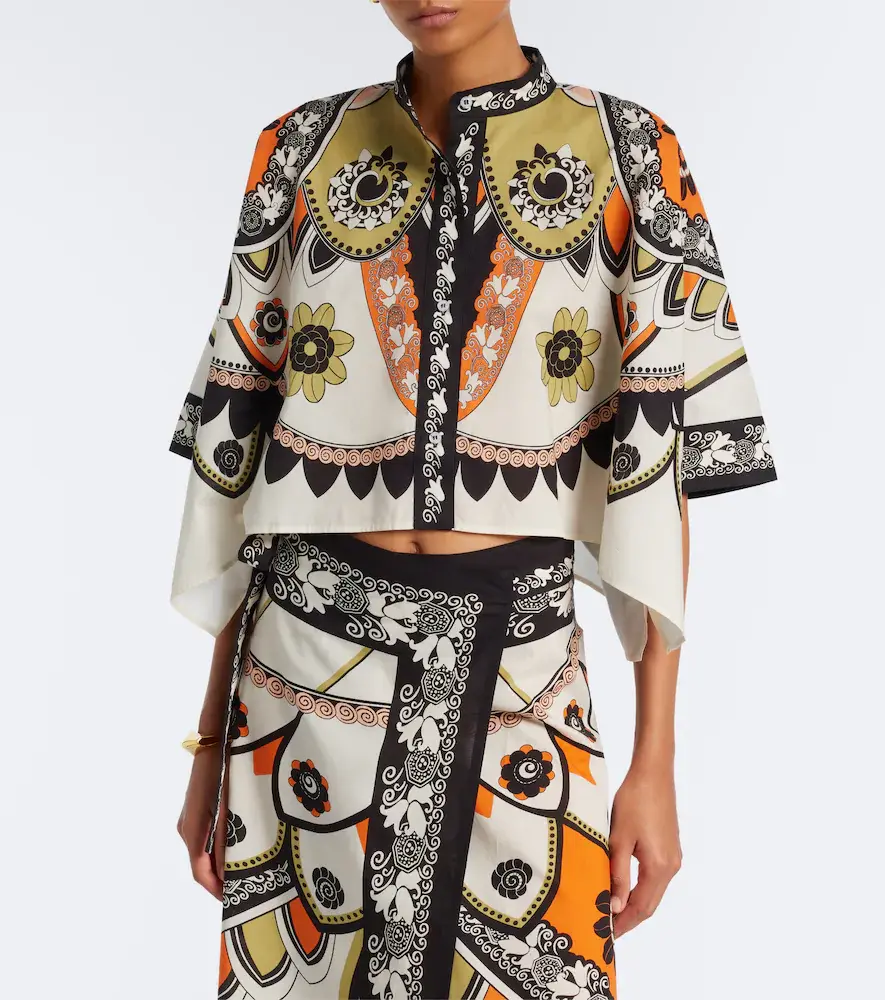 La DoubleJ Foulard printed cropped cotton shirt | Thumbnail 4 La DoubleJ Foulard printed cropped cotton shirt | Thumbnail 4
