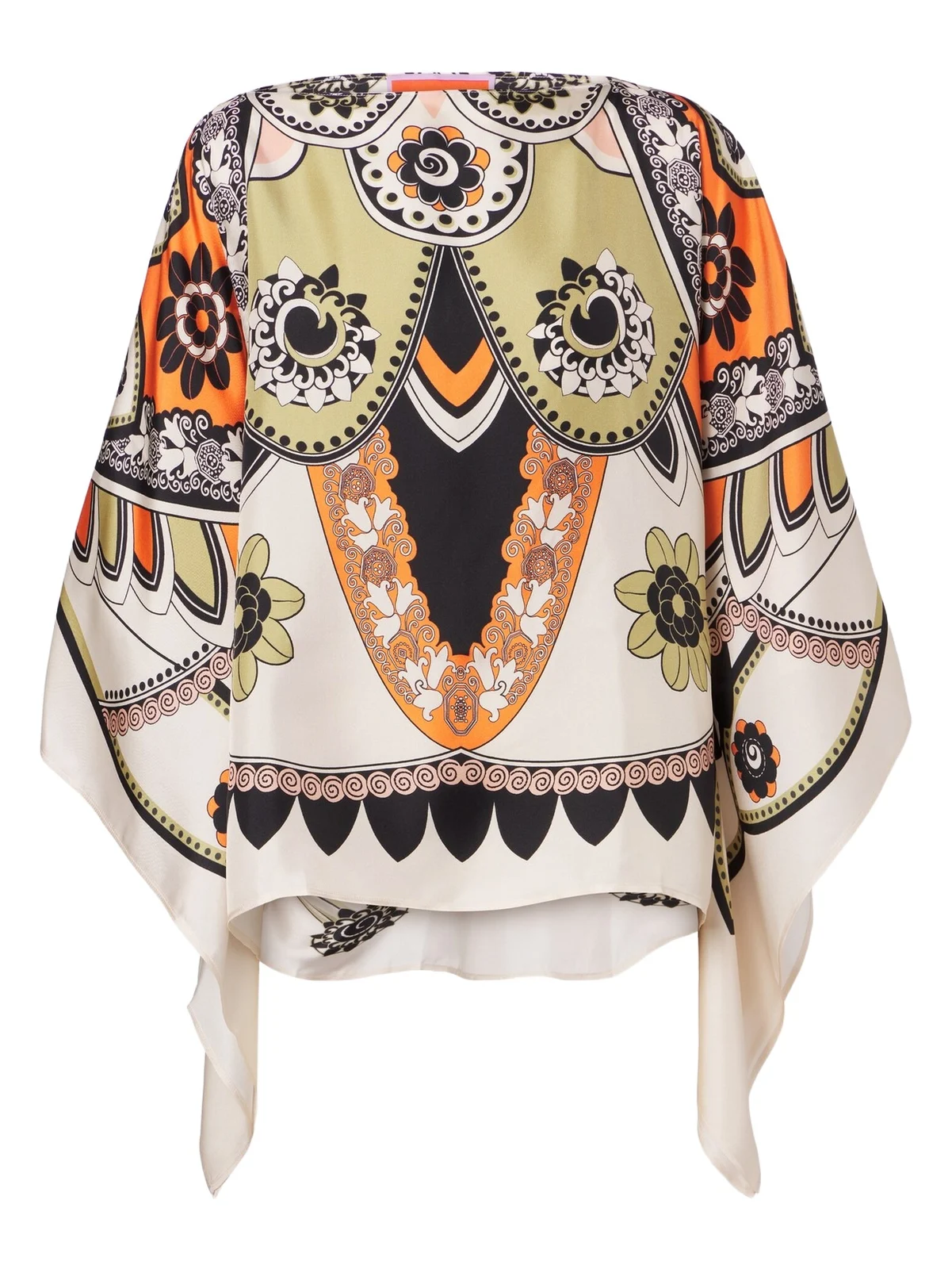 Draped printed silk twill top Draped printed silk twill top