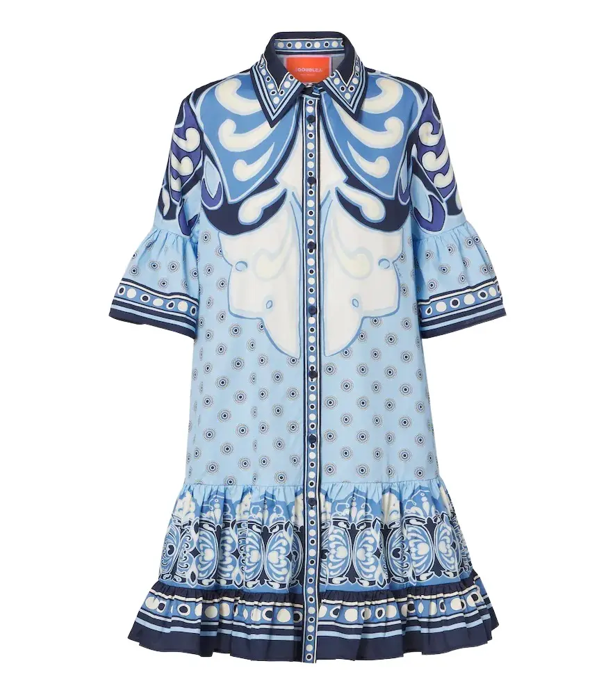 La DoubleJ Choux printed cotton poplin shirt dress
