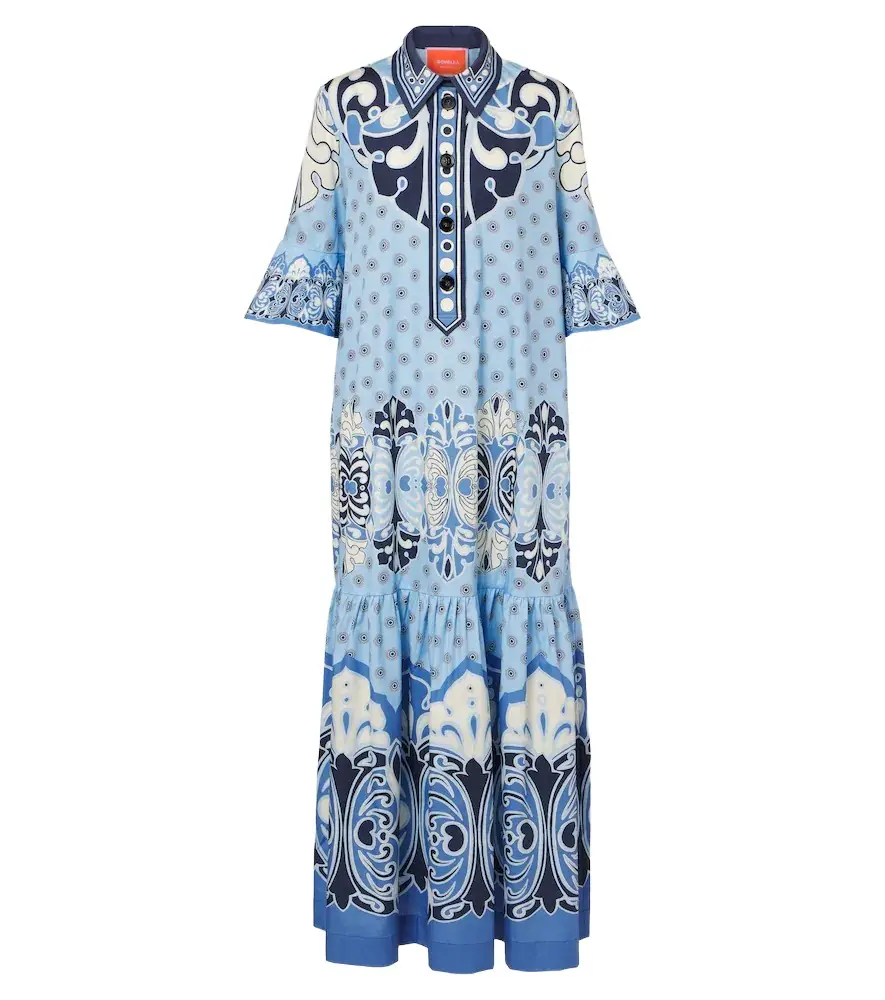 La DoubleJ Artemis printed cotton poplin maxi dress | Image 1 La DoubleJ Artemis printed cotton poplin maxi dress | Image 1