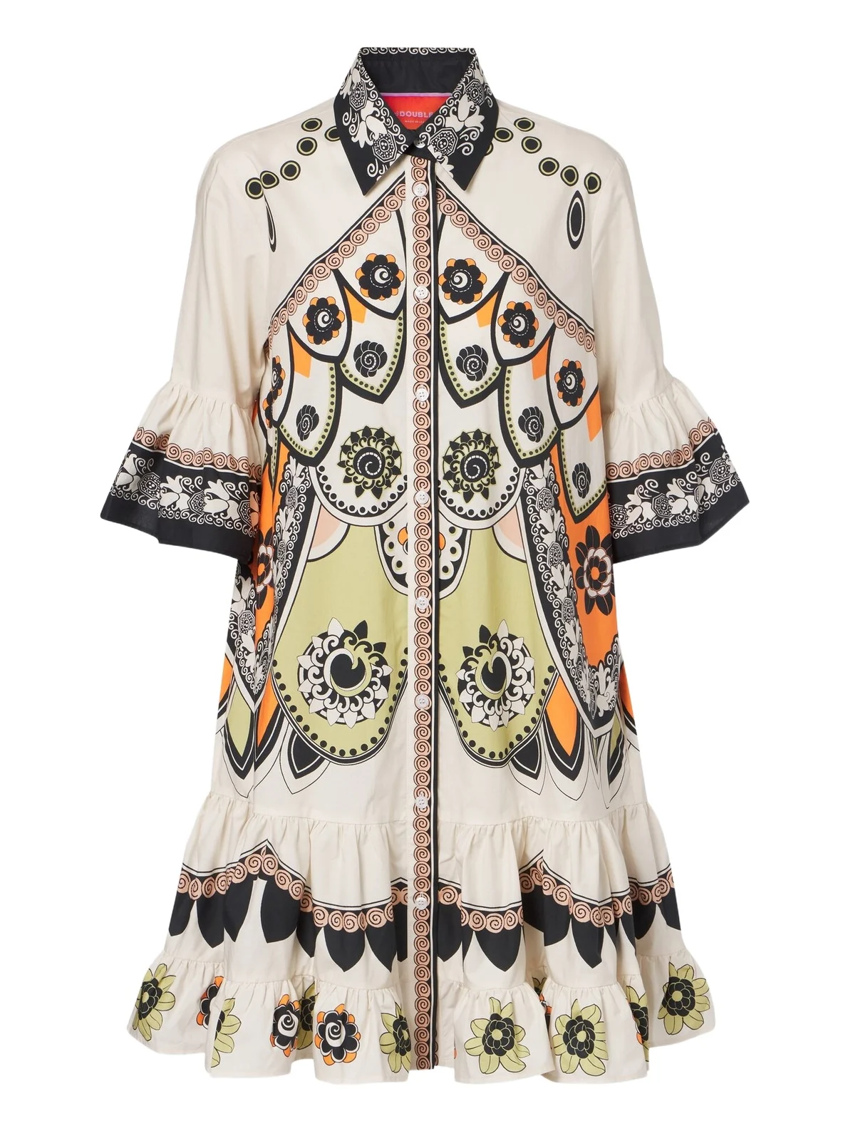 Printed tiered cotton poplin minidress Printed tiered cotton poplin minidress