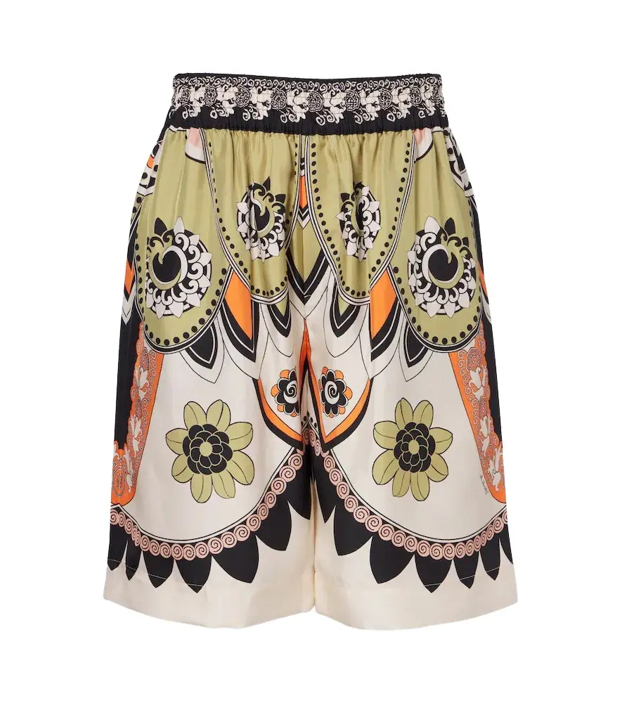 La DoubleJ Printed silk twill Bermuda shorts | Image 1 La DoubleJ Printed silk twill Bermuda shorts | Image 1