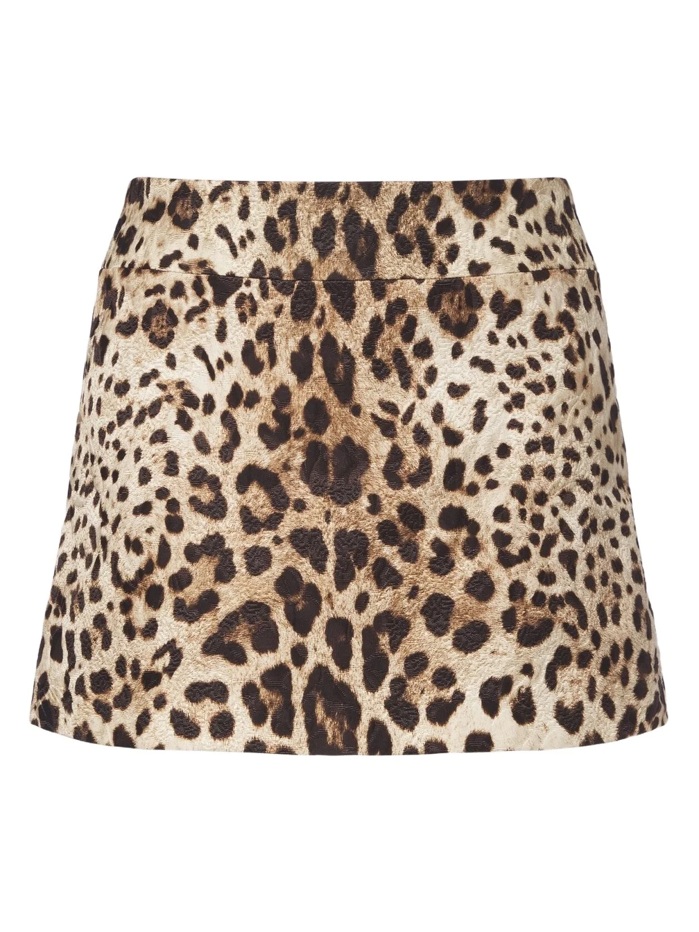 Dolce & Gabbana Leopard-print cotton and silk-blend miniskirt