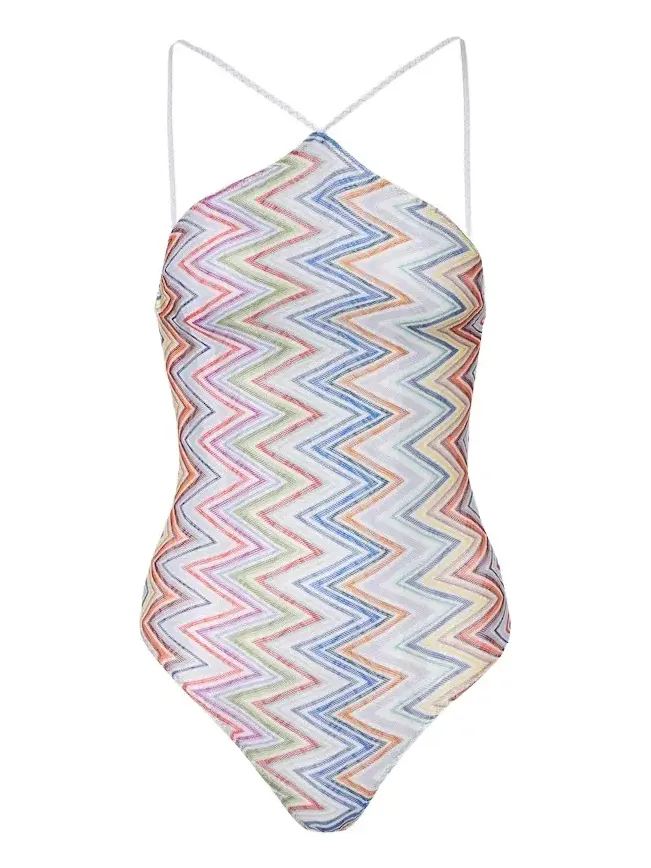 Zigzag halterneck swimsuit Zigzag halterneck swimsuit
