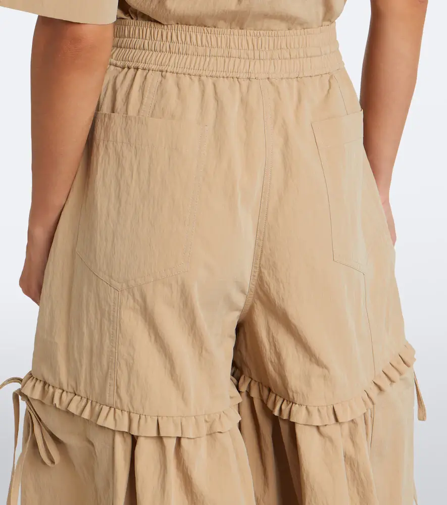 Ganni Ruffled cotton-blend wide-leg pants | Thumbnail 6 Ganni Ruffled cotton-blend wide-leg pants | Thumbnail 6