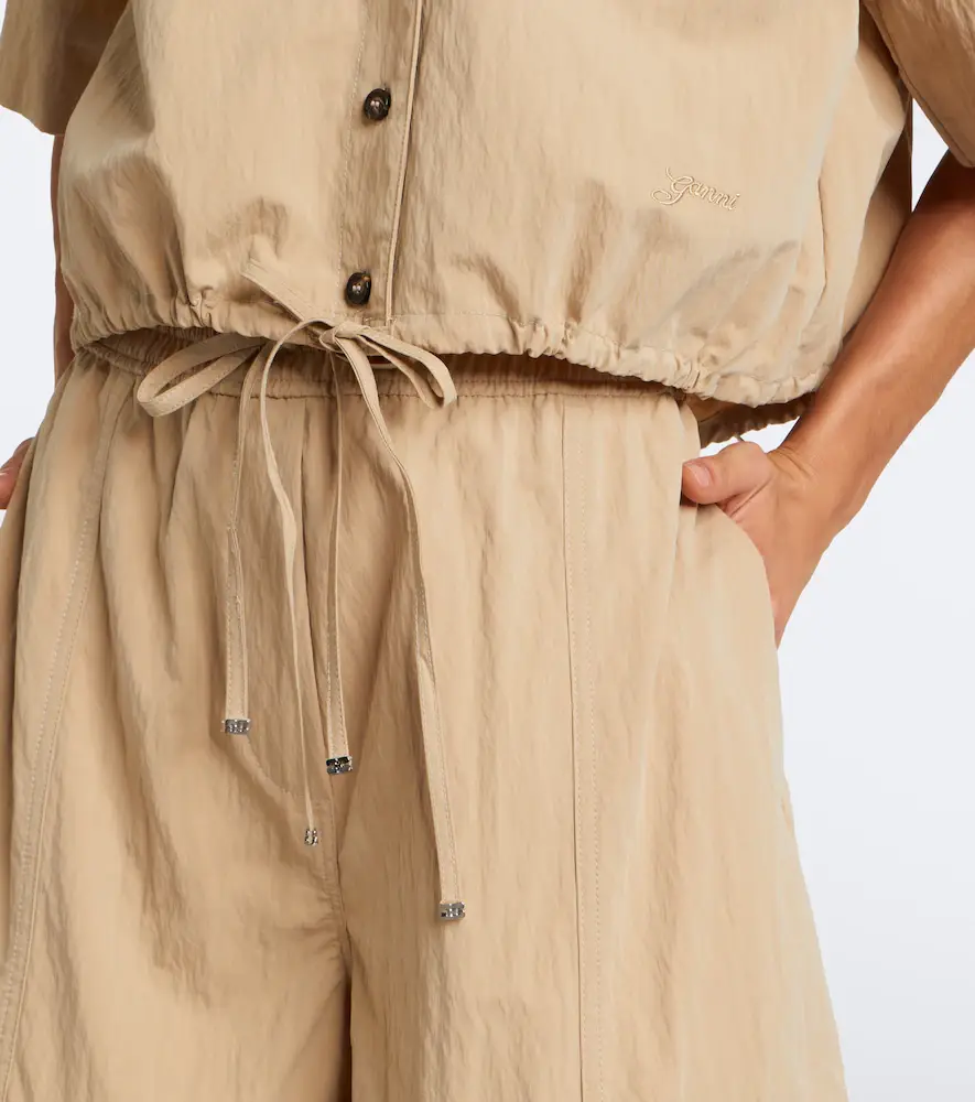Ganni Cropped cotton-blend shirt | Thumbnail 4 Ganni Cropped cotton-blend shirt | Thumbnail 4