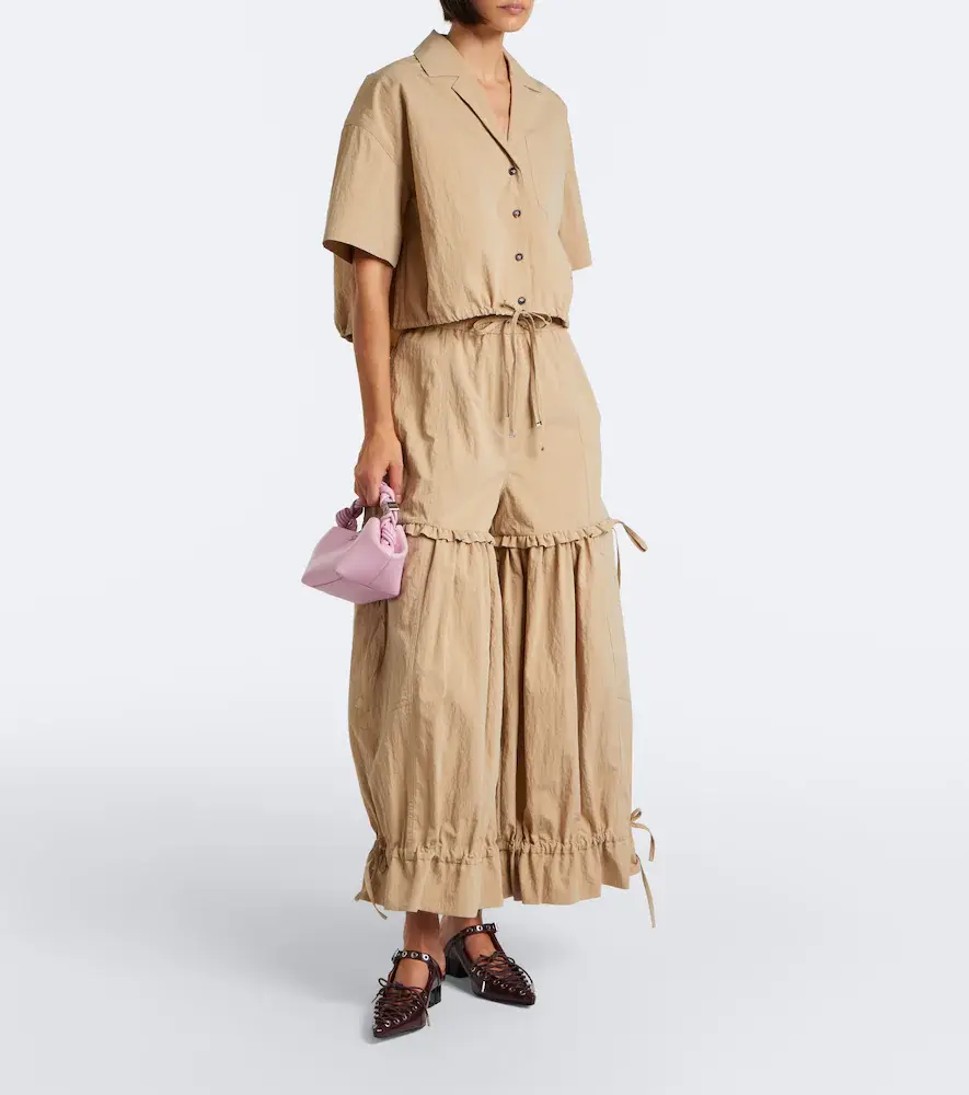 Ganni Cropped cotton-blend shirt | Thumbnail 6 Ganni Cropped cotton-blend shirt | Thumbnail 6