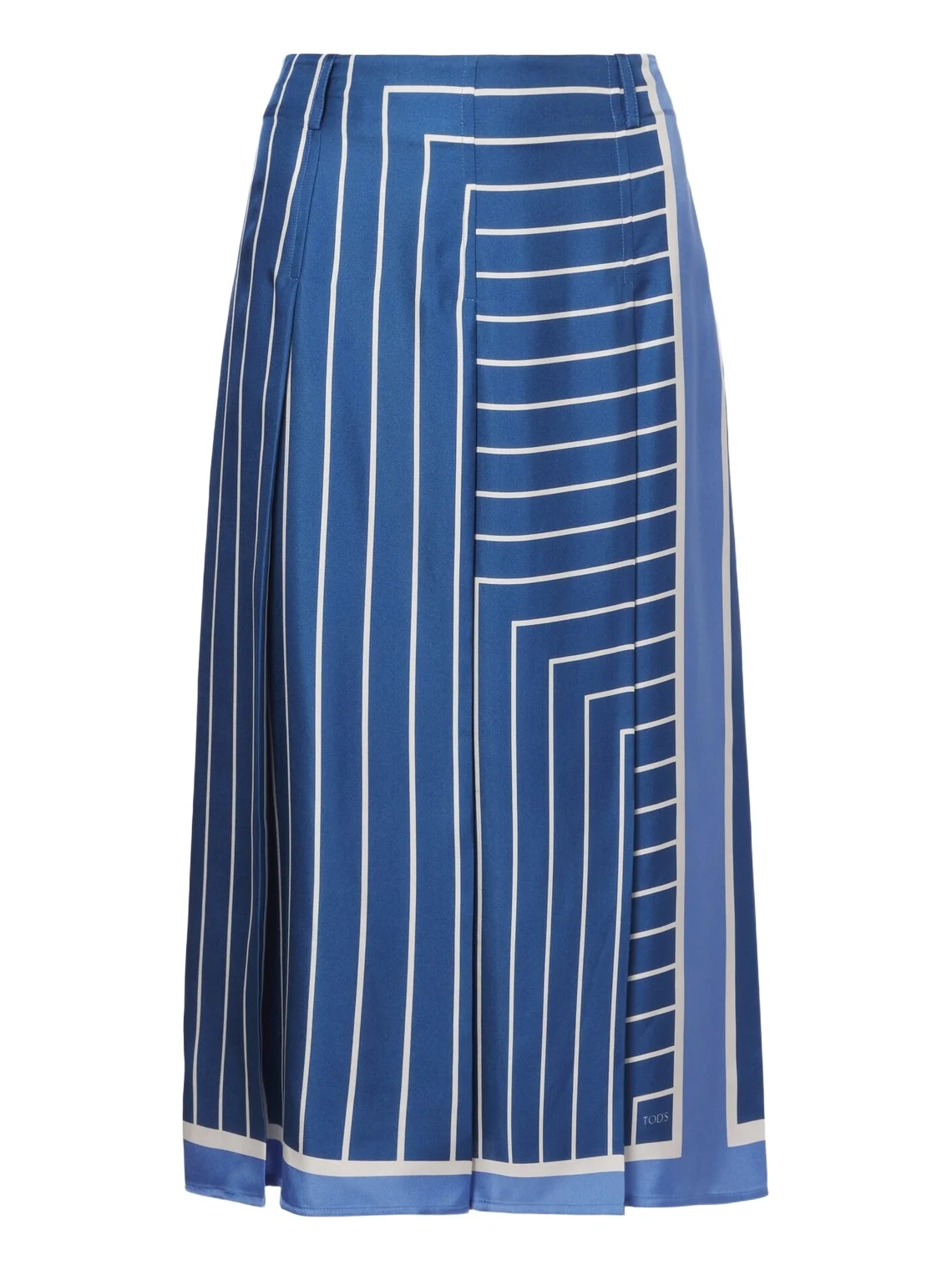 Tod's Striped silk midi skirt