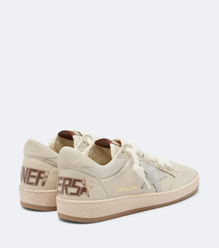 Golden Goose Ball Star suede-trimmed leather sneakers | Thumbnail 2