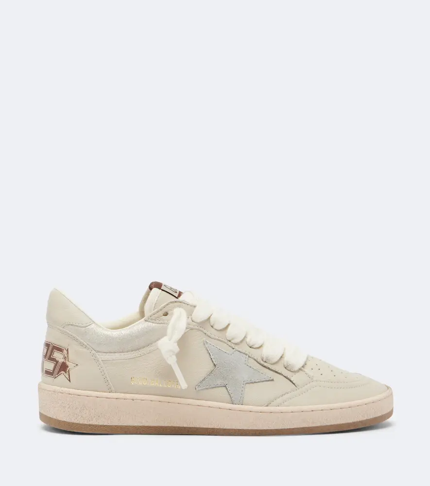 Golden Goose Ball Star suede-trimmed leather sneakers | Thumbnail 4
