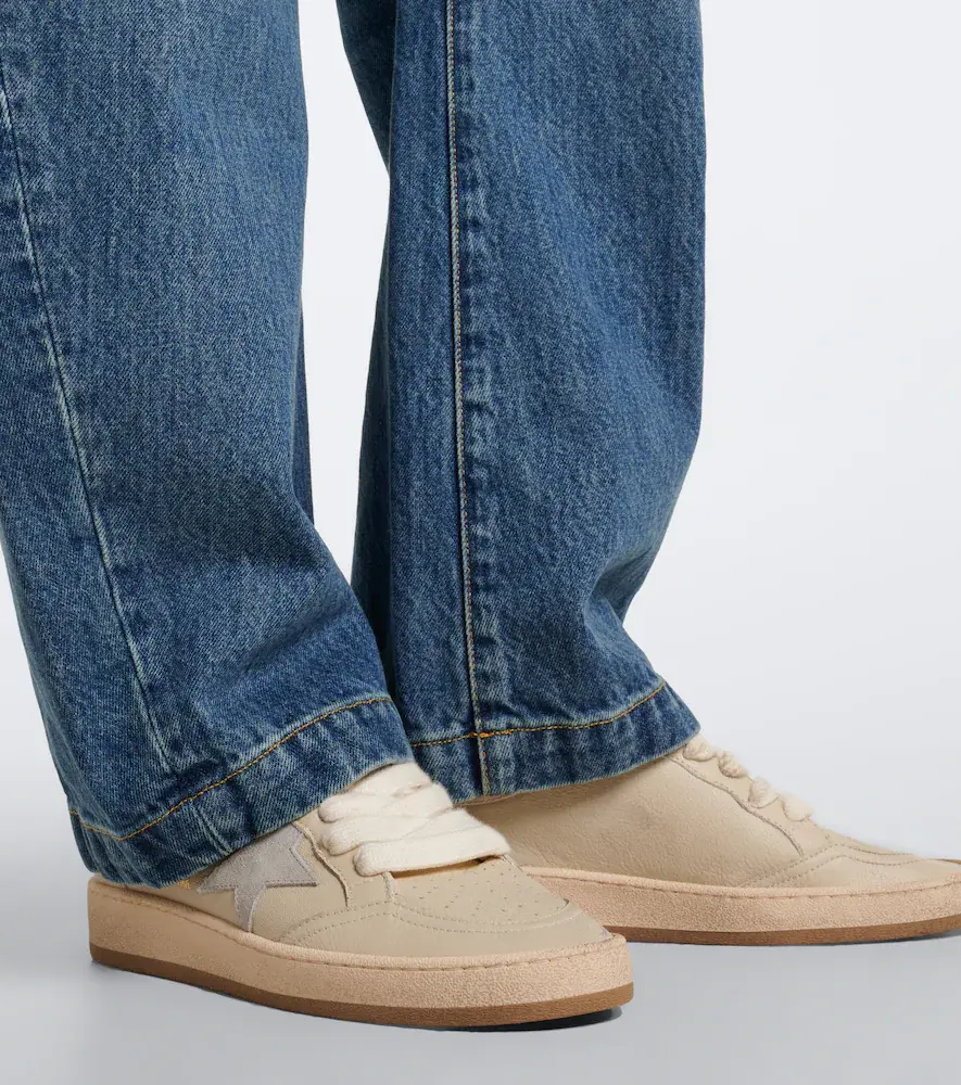 Golden Goose Ball Star suede-trimmed leather sneakers | Thumbnail 5