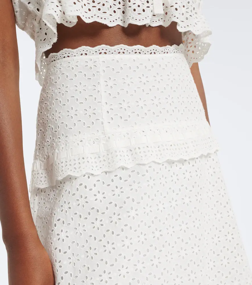 Ulla Johnson Violetta broderie anglaise midi skirt | Thumbnail 3 Ulla Johnson Violetta broderie anglaise midi skirt | Thumbnail 3