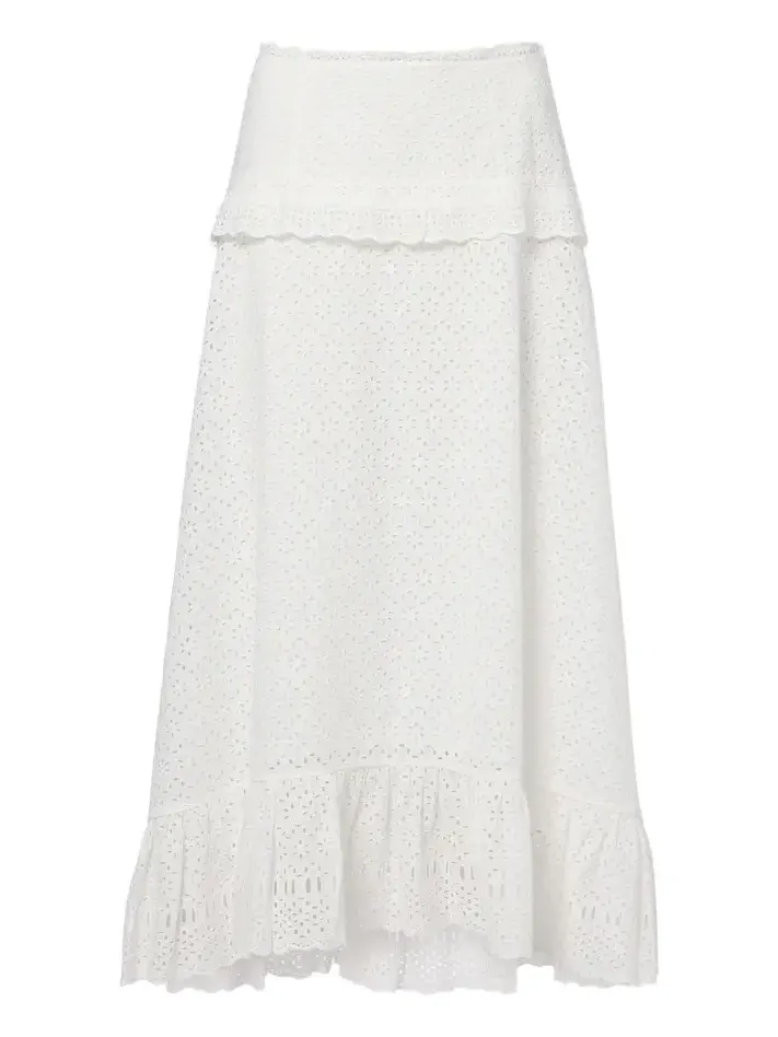 Violetta broderie anglaise midi skirt