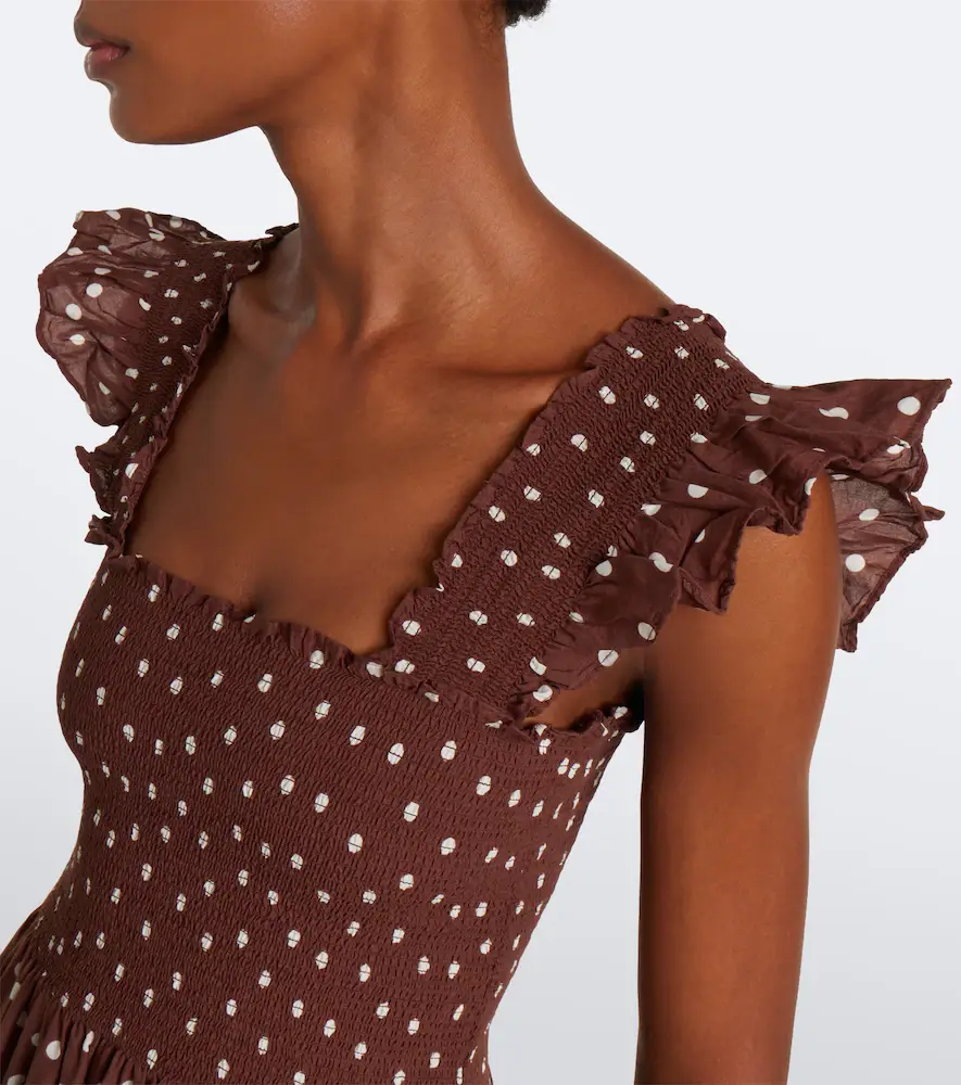 Rixo Kendall polka dot cotton midi dress | Thumbnail 2
