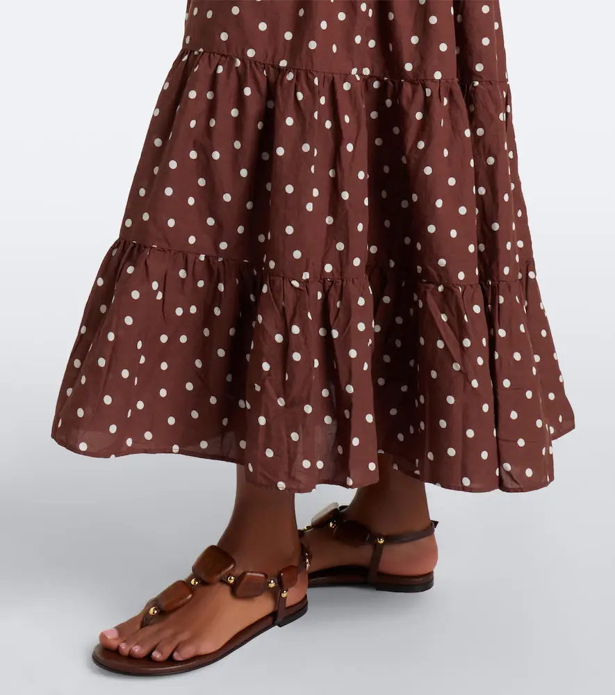 Rixo Kendall polka dot cotton midi dress | Thumbnail 4