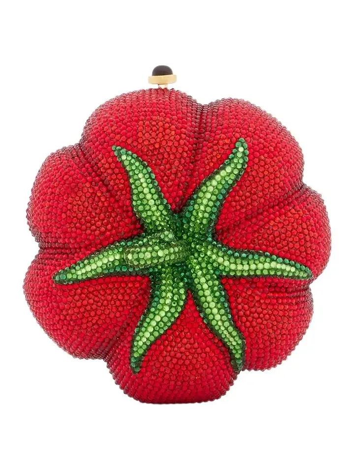 Tomato Pomodoro crystal-embellished clutch Tomato Pomodoro crystal-embellished clutch
