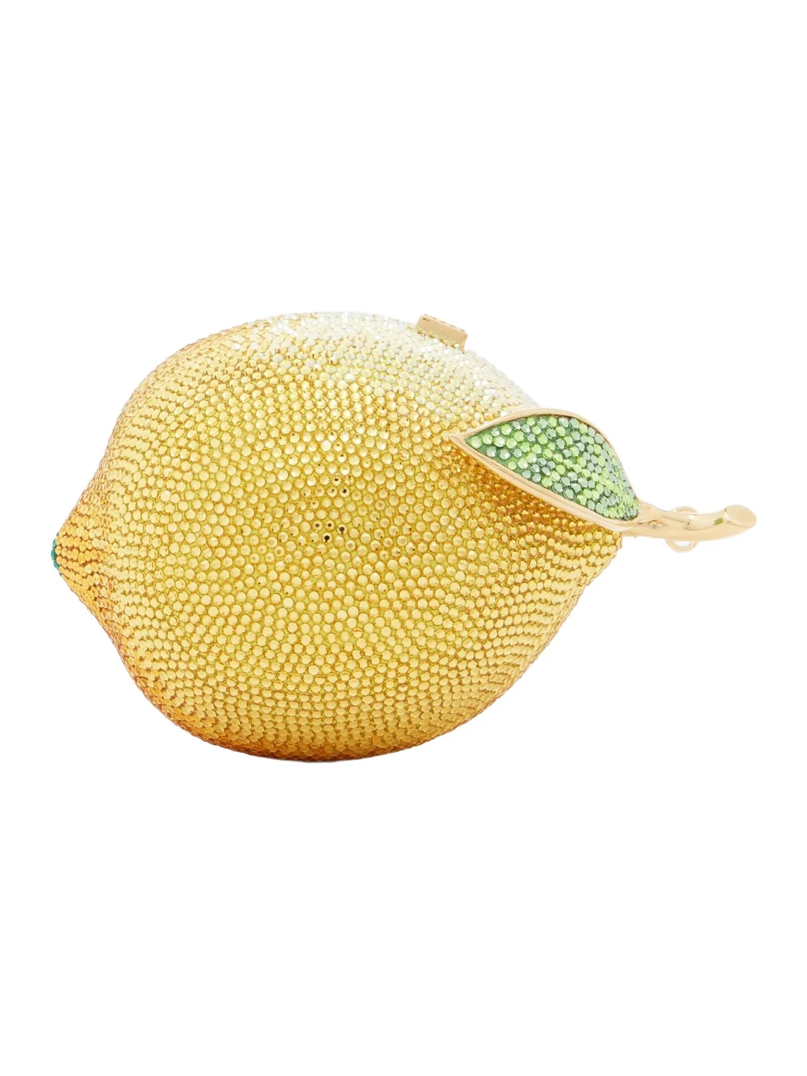 Judith Leiber Couture Citron Lemon embellished clutch