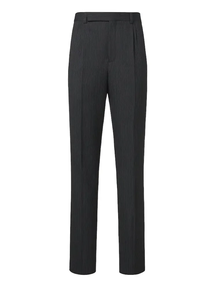 Pinstripe wool tapered pants