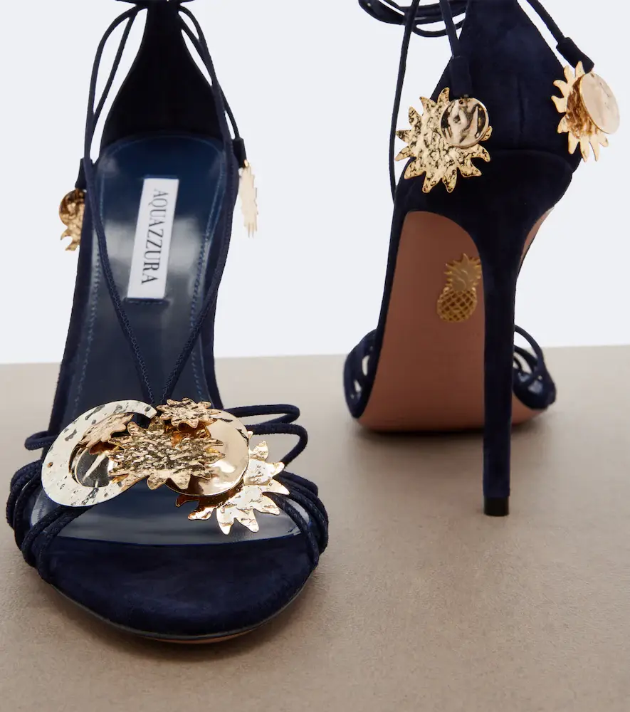 Aquazzura Night Stars embellished suede sandals | Thumbnail 2