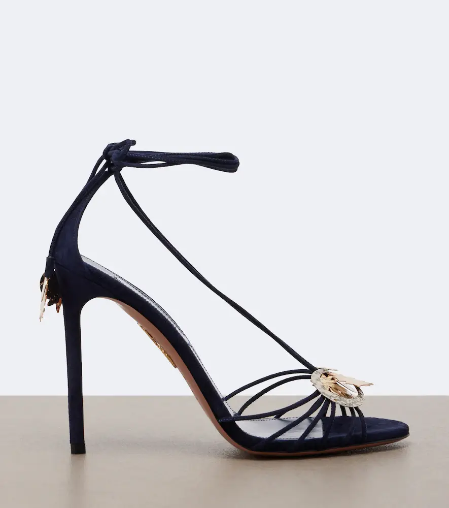 Aquazzura Night Stars embellished suede sandals | Thumbnail 3