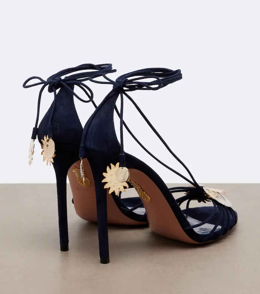 Aquazzura Night Stars embellished suede sandals | Thumbnail 4