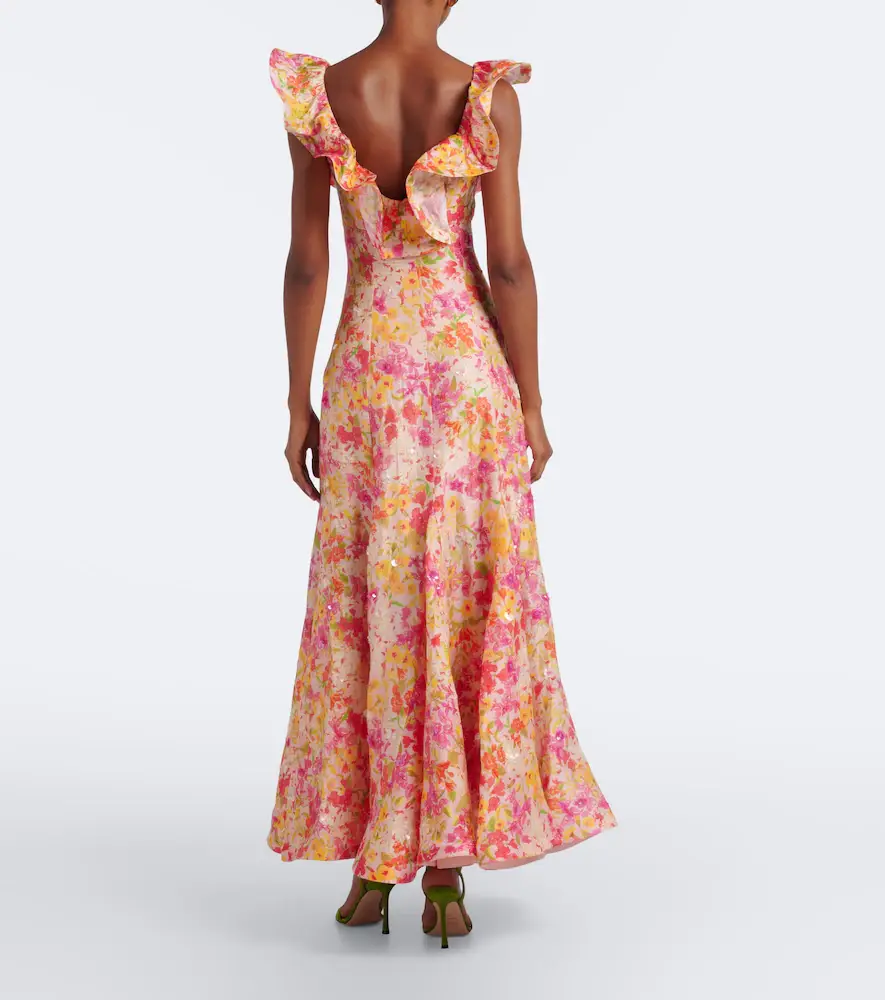 LA FUORI Là Fuori Genevieve's floral embellished maxi dress | Thumbnail 5