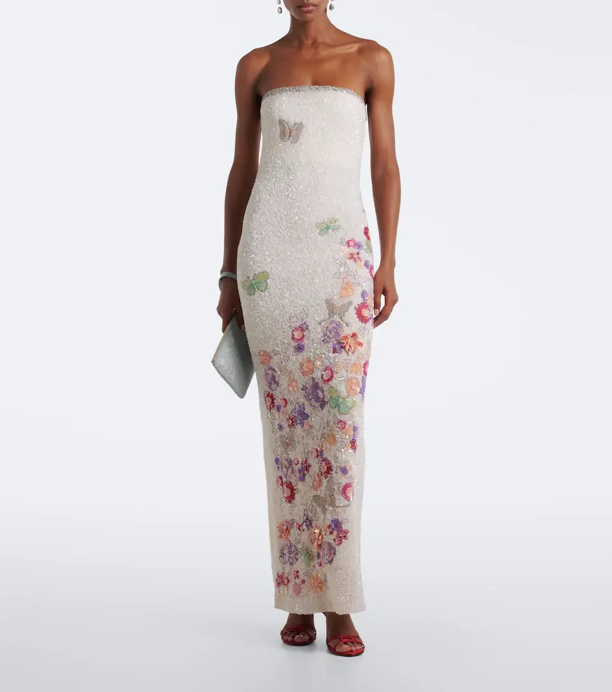 LA FUORI Là Fuori Bianca Moonlight embellished bustier gown | Thumbnail 2