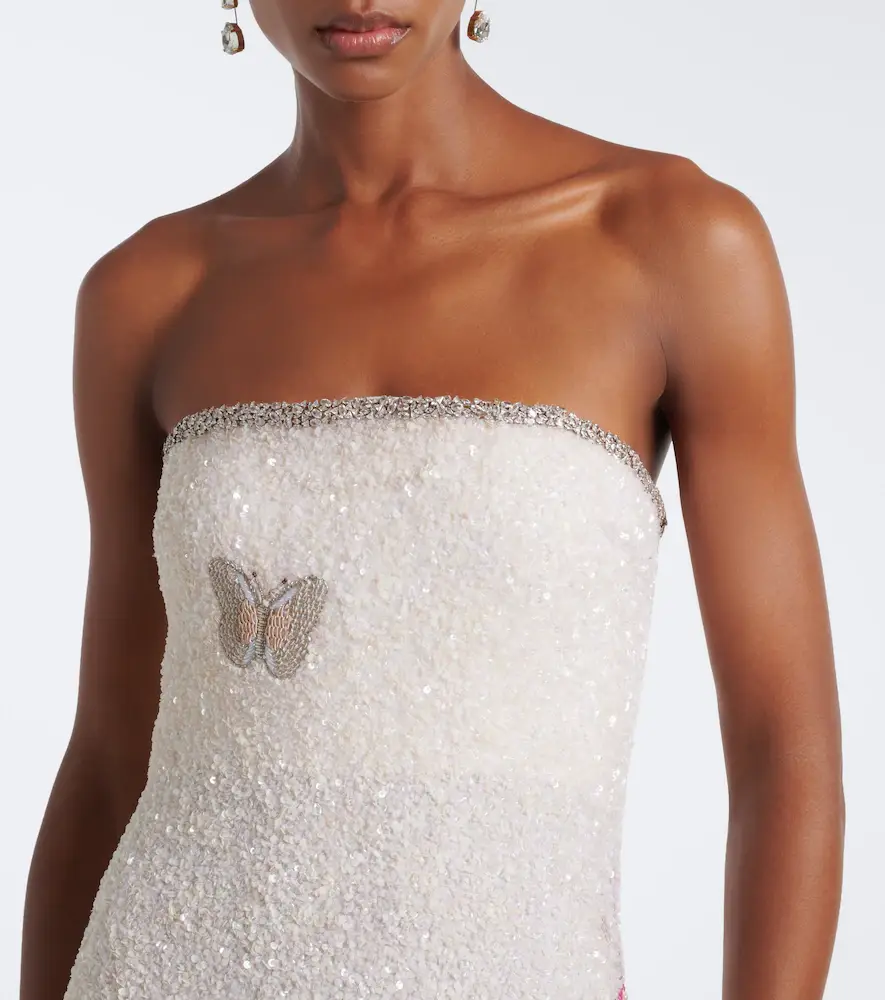 LA FUORI Là Fuori Bianca Moonlight embellished bustier gown | Thumbnail 4