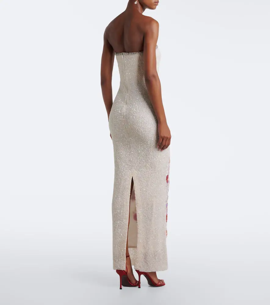 LA FUORI Là Fuori Bianca Moonlight embellished bustier gown | Thumbnail 5