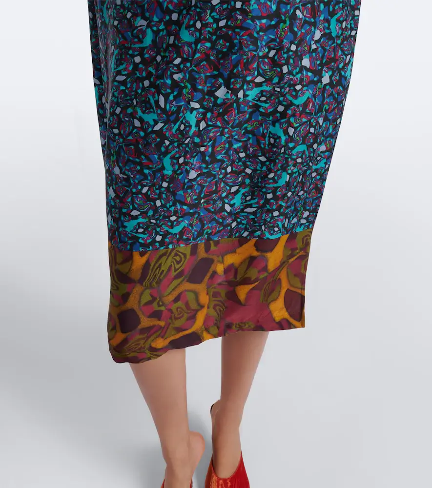 Dries Van Noten Printed tie-neck midi dress | Thumbnail 6 Dries Van Noten Printed tie-neck midi dress | Thumbnail 6